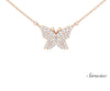 Diamond Butterfly Necklace Rose Gold