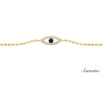Evil Eye Diamond Bracelet Yellow Gold