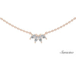 4 Marquise Diamond Arch Necklace Rose Gold