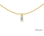 Solitaire Baguette Diamond Necklace