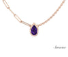Double Chain Pear Amethyst Necklace Rose Gold