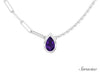 Double Chain Pear Amethyst Necklace White Gold