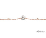 Pearl Flower Beaded Bracelet Rose Gold