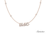 USC Floating Diamond Necklace Rose Gold
