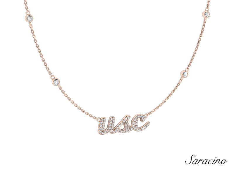 USC Floating Diamond Necklace Rose Gold