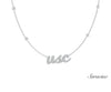 USC Floating Diamond Necklace White Gold