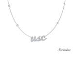 USC Floating Diamond Necklace White Gold