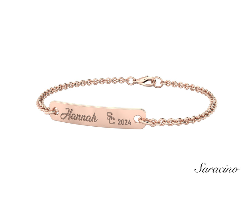 USC Graduation Tag Bracelet Rose Gold