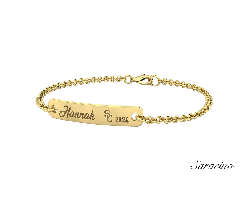 USC Graduation Tag Bracelet Yellow Gold