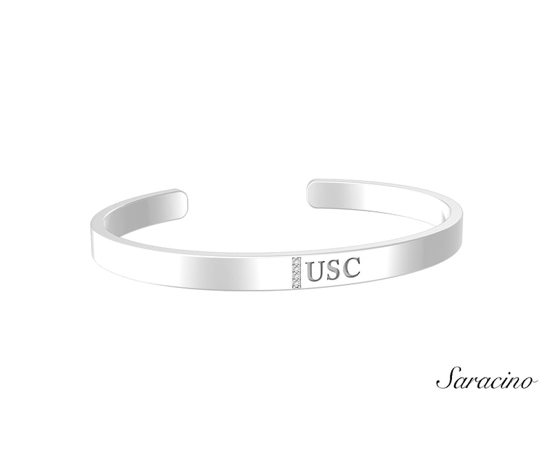 USC Diamond Graduation Bangle White Gold