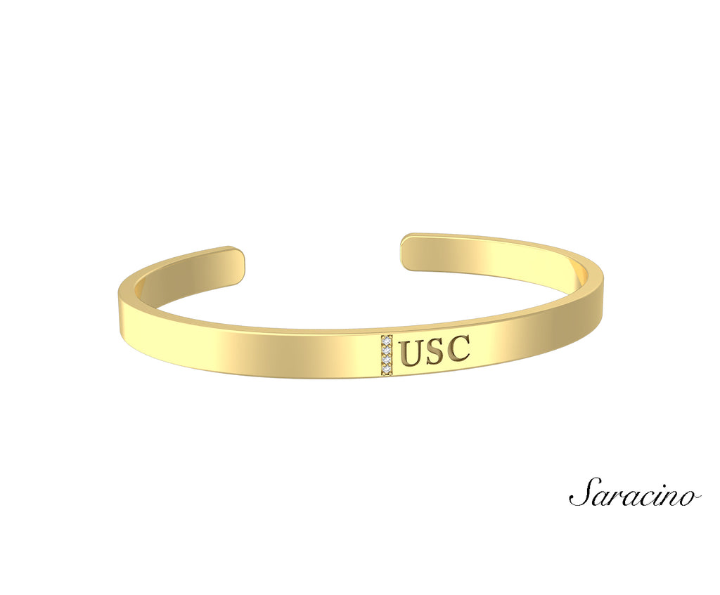 USC Diamond Graduation Bangle Yellow Gold