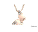 USC Diamond Butterfly Graduation Pendant Rose Gold