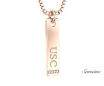 USC Graduation Tag Necklace Rose  Gold