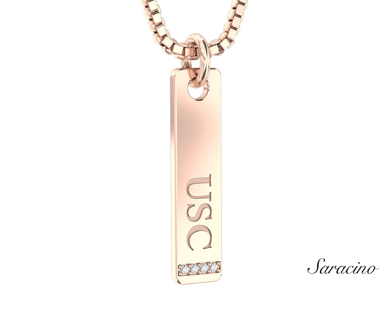USC Graduation Tag Necklace Rose  Gold