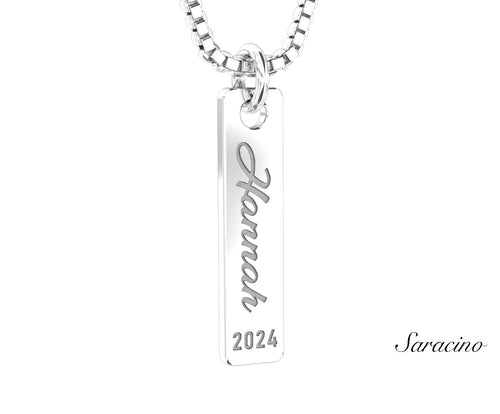 USC Graduation Tag Necklace White Gold