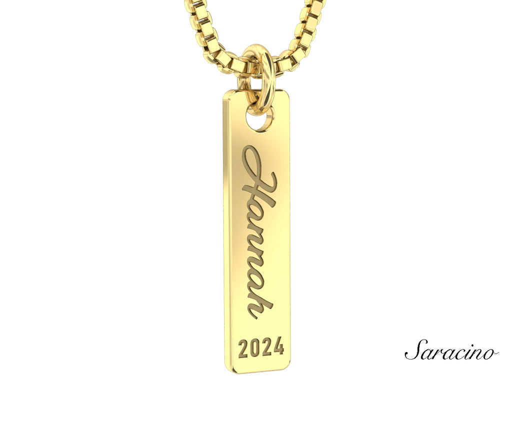 USC Graduation Tag Necklace Yellow Gold