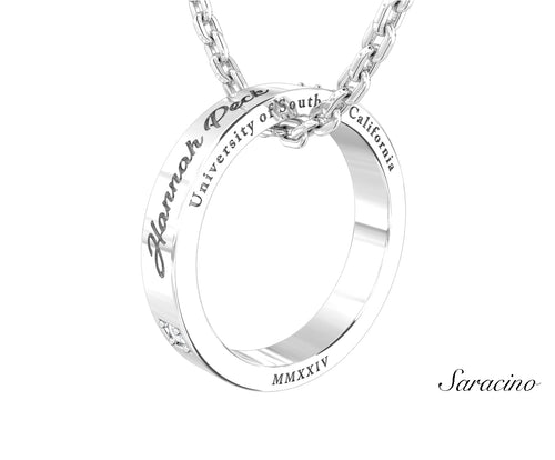 USC Graduation Ring Necklace White Gold