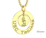 USC Cut Out Graduation Necklace Yellow Gold