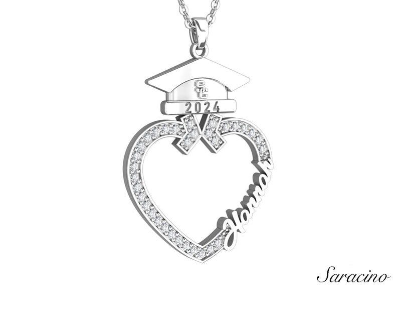 USC Diamond Heart Grad Pendant