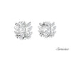 Diamond Leaf Huggie Earrings White Gold