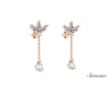Marquise Diamond Stud Earrings w Diamond Dangle Rose Gold