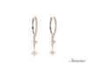 Fireworks Diamond Huggie Dangle Earrings Rose Gold