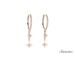 Fireworks Diamond Huggie Dangle Earrings Rose Gold