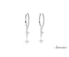 Fireworks Diamond Huggie Dangle Earrings White Gold