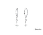 Fireworks Diamond Huggie Dangle Earrings White Gold