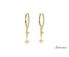 Fireworks Diamond Huggie Dangle Earrings Yellow Gold