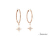Diamond Starburst Beaded Huggie Earrings Rose Gold