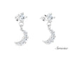 Diamond Stud Earrings w Diamond Moon White Gold
