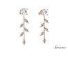 Diamond Stud Earrings w Marquise Vine Rose Gold