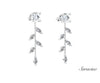 Diamond Stud Earrings w Marquise Vine White Gold