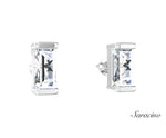 Baguette Diamond Stud Earrings White Gold