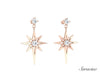 Diamond Stud Earring w Diamond Star Rose Gold