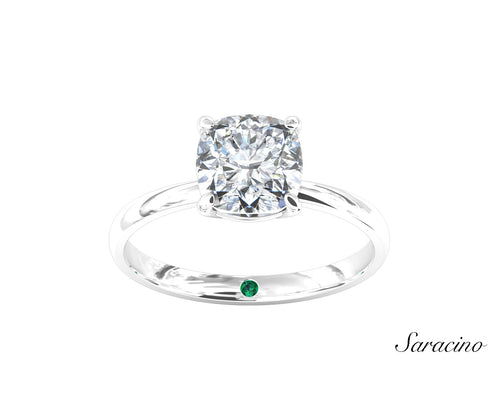 2.0ct Cushion Cut Diamond Engagement Ring White Gold