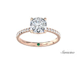 2.0ct Cushion Cut Diamond Engagement Ring w Diamond Band Rose Gold
