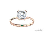 2.0ct Asscher Cut Diamond Engagement Ring Rose Gold