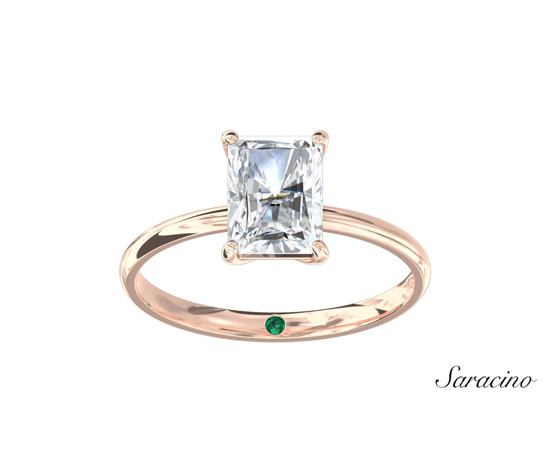 2.0ct Radiant Cut Diamond Engagement Ring Rose Gold
