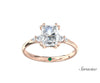 2.0ct Radiant Cut Diamond Engagement Ring w Round Side Stones Rose Gold