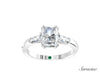 2.0ct Radiant Cut Diamond Engagement Ring w Tapered Baguette Side Stones White Gold