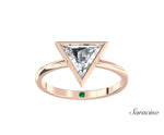 Bezel Set 2.0ct Trillion Cut Diamond Engagement Ring Rose Gold