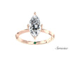 2.0ct Marquise Diamond Engagement Ring w Knife Edge Band Rose Gold