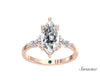 2.0ct Marquise Diamond Engagement Ring w Marquise Side Diamonds Rose Gold