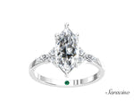 2.0ct Marquise Diamond Engagement Ring w Marquise Side Diamonds White Gold