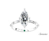2.0ct Marquise Diamond Engagement Ring w Scattered Diamond Band White Gold