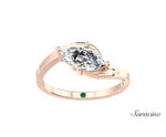 Twisted 1.0ct Marquise Diamond Engagement Ring Rose Gold