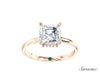 2.0ct Asscher Cut Diamond Engagement Ring w Hidden Halo Rose Gold