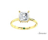 2.0ct Asscher Cut Diamond Engagement Ring w Hidden Halo Yellow Gold